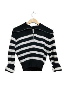ZARA Striped Quarter-Zip Sweater