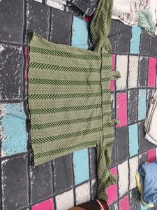 Stylish Green Herringbone top