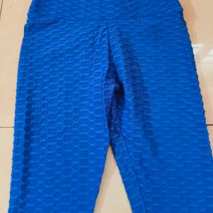 viral tik tok tight/Vibrant Blue Textured Leggings
