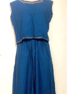 Blue Kurta Set with Shrug( Completely New)