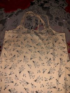 Floral A-Line Cami Dress Cream Yellow Mini Dres