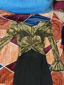 Sparkling Gold & Black Dress