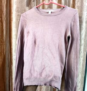 H&amp;M Pink Ribbed Long Sleeve Top