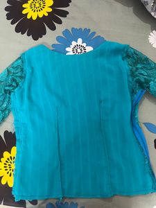 Beautiful Lace Top With Net Sleeves + Lining