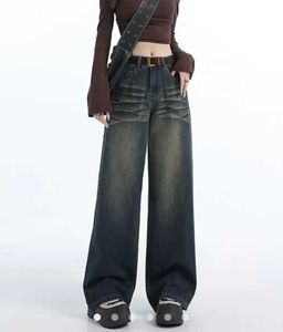 Vintage Wash Wide Leg Jeans