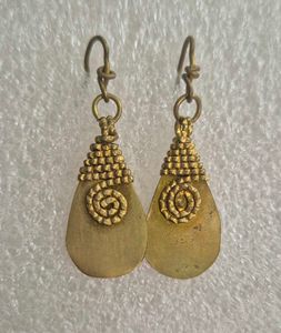 Boho Teardrop Spiral Earrings - Unused