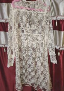 Sheer Lace Floral Dress