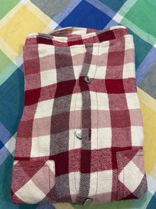 Zara Red &amp; White Plaid Flannel Shirt