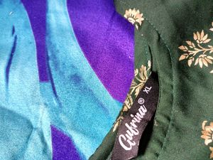 Its A New Suit With Gold Print (Bottle Green)