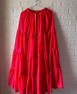 Vibrant dark pink Tiered Maxi Skirt