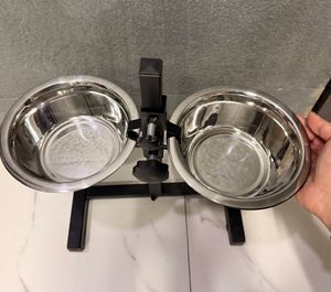 Adjustable Dog/Cat Food &amp; Water Bowls
