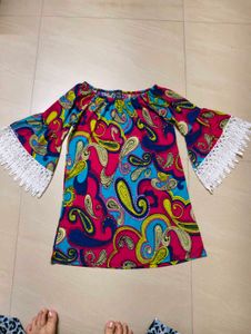 Boho Paisley Print Bell Sleeve Dress