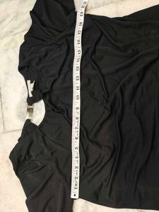 H&amp;M Chic Black Gathered Neck Top