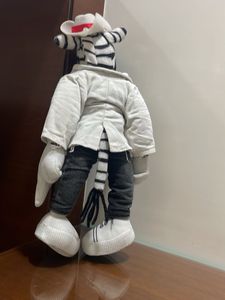 Plush Zebra Toy with Hat and Jacket