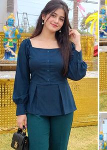 Peplum Style Square Neck Top