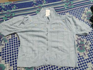 Chic Baby Blue Cardigan Top