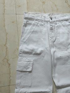 White Cargo Jeans