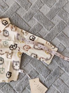 Cute Hedgehog Print Button-Up Shirt