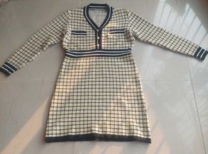Korean Mini Plaid Knit Dress