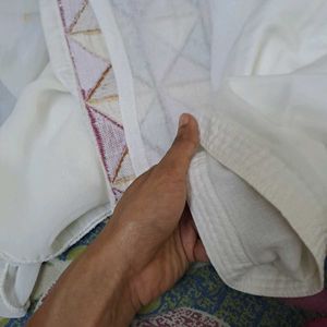 Used white embroided stitched salwar