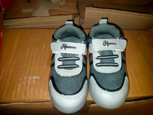 Kids Grey & White Sneakers size-(5*10)+(11*1)
