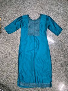 Teal Embroidered Kurta