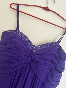 Elegant Purple Embellished Dress