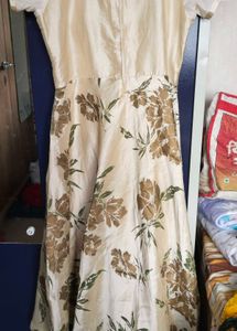 Elegant Floral Print Anarkali Gown