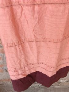 Aurelia Peach Striped Sleeveless Top