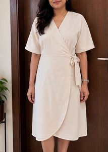 Soft linen wraparound dress