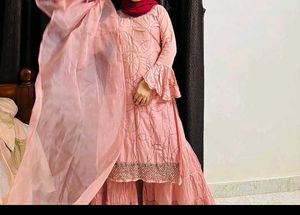 Elegant Pink Printed Kurta Set with Dupatta