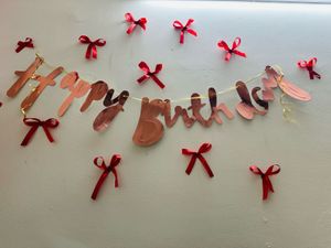Happy Birthday Decorations Set with ribbon bow