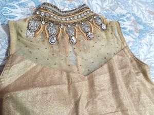 Stunning Teal &amp; Gold ethnic gown Set