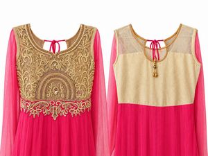Stunning Pink &amp; Gold Anarkali Gown