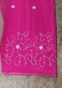 Pink Sequins Embroidered Saree