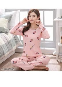 Cute Strawberry Print Pajama Set