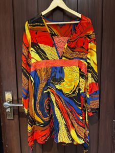 Boho Swirl Print Mini Dress