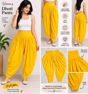 Vibrant Yellow Dhoti Pants