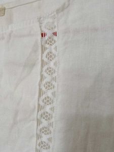 Linen Chic White Sleeveless Top with Lace Details
