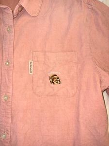 Vintage Dusty Pink Corduroy Button-Up Shirt