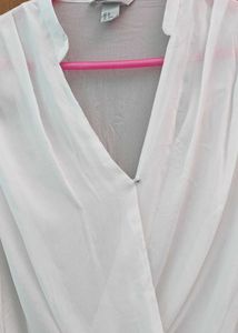 H&amp;M Sheer V-Neck Blouse