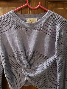 Vyl Knit Top with Twist Detail