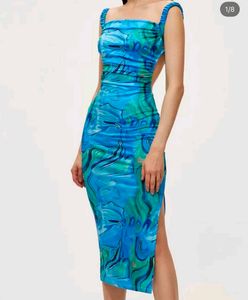 Blue marble bodycon Dress