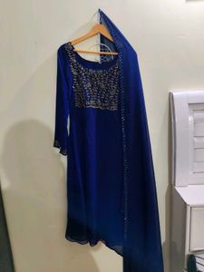 Elegant Royal Blue Embellished Kurta Set