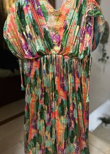 Bohemian Pleated Maxi Dress