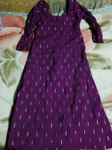Purple Printed Kurta Set with Pants