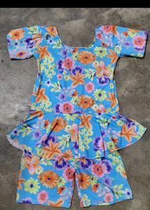 Vibrant Floral Swimsuit with Shorts