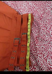 mini double belt skirt