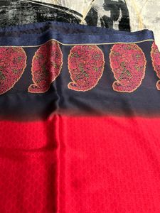 Elegant Red  blue Saree with border