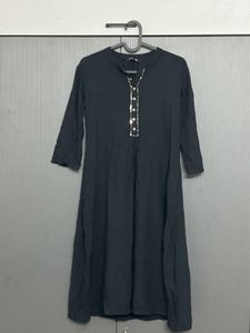 Elegant Black Kurta with Embellished Neckline